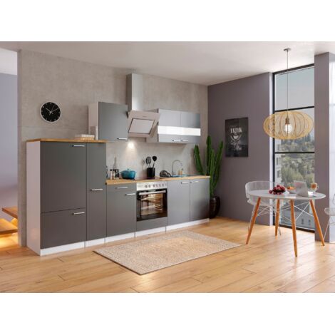 Cucina Blocco Cucina Blocco Cucina Cucina componibile Bianco Grigio Malia 300 cm Respecta