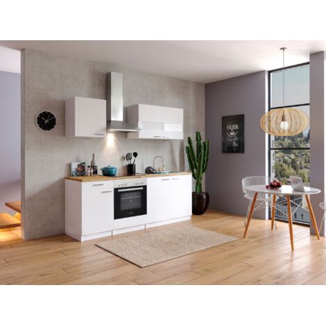 Cucina Blocco cucina Blocco cucina Cucina componibile Bianco Malia 210 cm Respekta