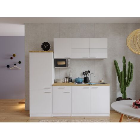 Cucina Blocco cucina Blocco cucina Cucina componibile Bianco Malia 210 cm Respekta