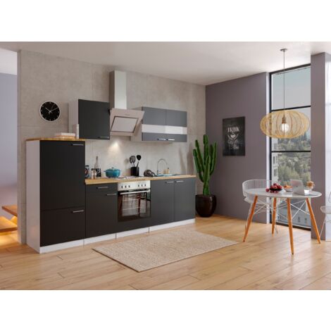 Cucina Blocco Cucina Blocco Cucina Cucina componibile Bianco Nero Malia 270 cm Respecta