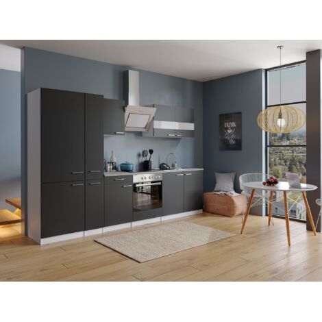 Cucina Blocco Cucina Blocco Cucina Cucina componibile Bianco Nero Malia 300 cm Respecta