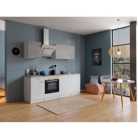 Cucina Blocco Cucina Blocco Cucina Cucina componibile Cemento Bianco Malia 210 cm Respecta
