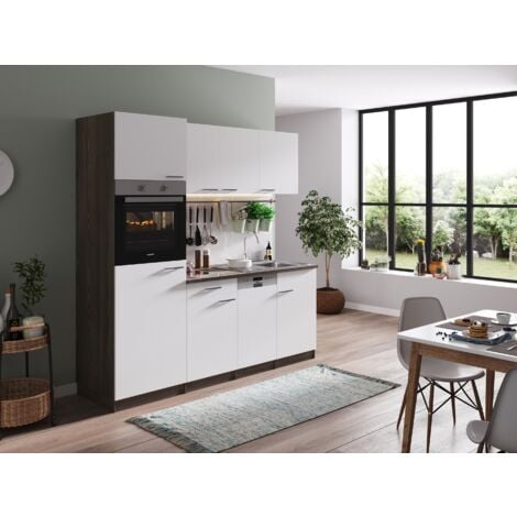 Cucina Blocco cucina Blocco cucina Cucina componibile Rovere York Bianco Oliver 205 cm Respecta