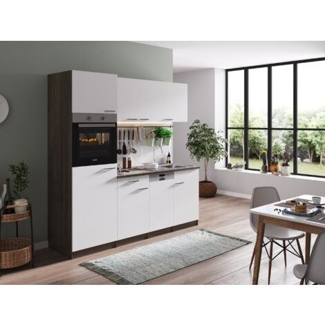 Cucina Blocco cucina Blocco cucina Cucina componibile Rovere York Bianco Oliver 205 cm Respecta