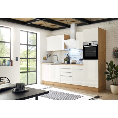 Cucina Blocco Cucina Blocco Cucina Marleen Premium 280 cm Bianco Artigianale Rovere Respecta