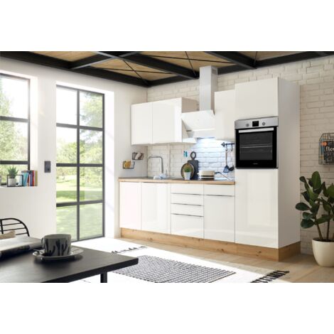 Cucina Blocco Cucina Blocco Cucina Marleen Premium 280 cm Bianco Artigianale Rovere Respecta