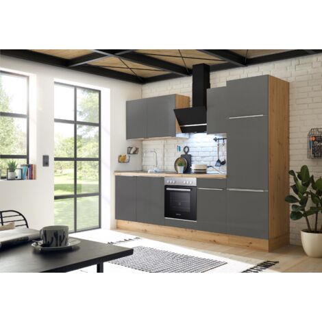Cucina Blocco cucina Blocco cucina Marleen Premium 280 cm Rovere grigio artigianale Respekta