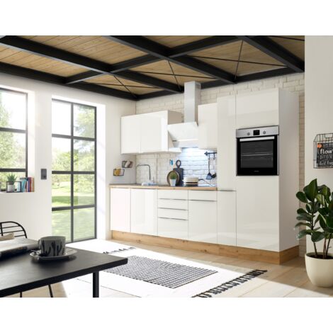 Cucina Blocco Cucina Blocco Cucina Marleen Premium 310 cm Bianco Artigianale Rovere Respecta