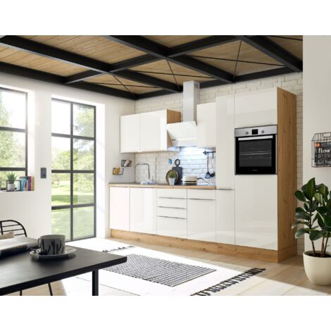 Cucina Blocco Cucina Blocco Cucina Marleen Premium 310 cm Bianco Artigianale Rovere Respecta