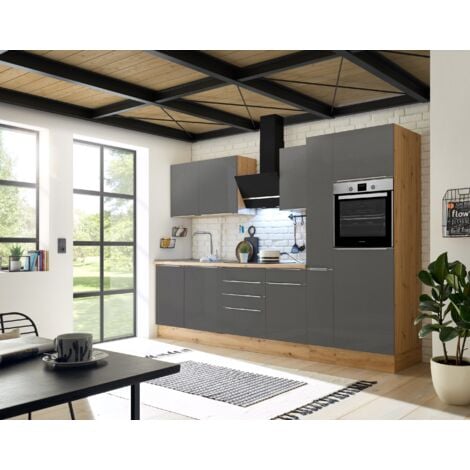 Cucina Blocco cucina Blocco cucina Marleen Premium 310 cm Rovere grigio artigianale Respekta