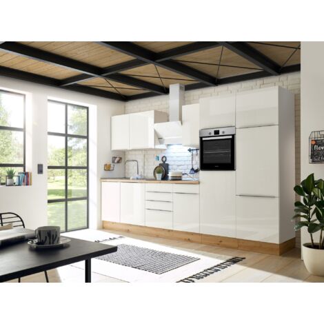 Cucina Blocco Cucina Blocco Cucina Marleen Premium 340 cm Bianco Artigianale Rovere Respecta