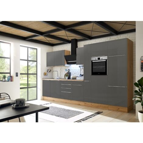 Cucina Blocco Cucina Blocco Cucina Marleen Premium 370 cm Grigio Artisan Rovere Respecta