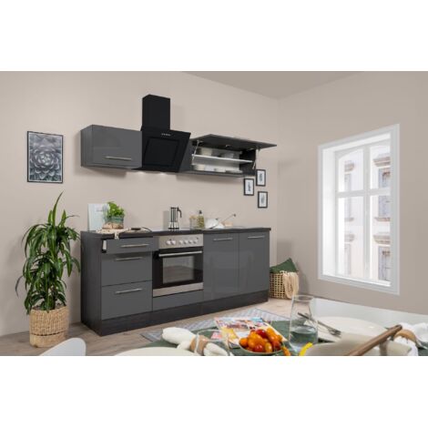 Cucina Blocco cucina Blocco cucina Rovere grigio Amanda 210 cm Respekta Premium