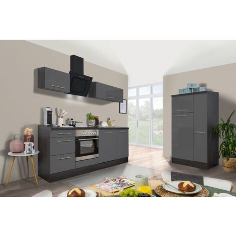 Cucina blocco cucina blocco cucina rovere grigio Amanda 310 cm Respekta Premium
