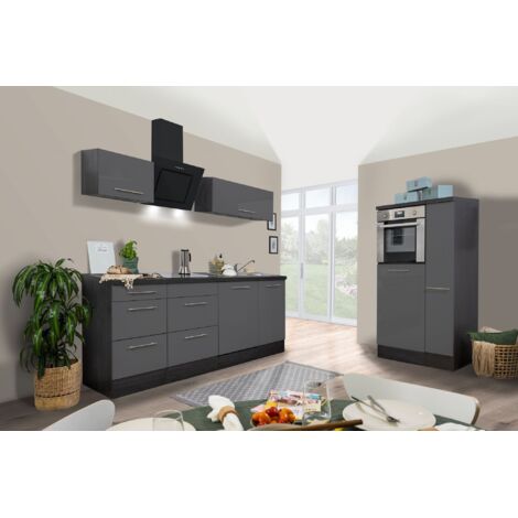 Cucina blocco cucina blocco cucina rovere grigio Amanda 310 cm Respekta Premium