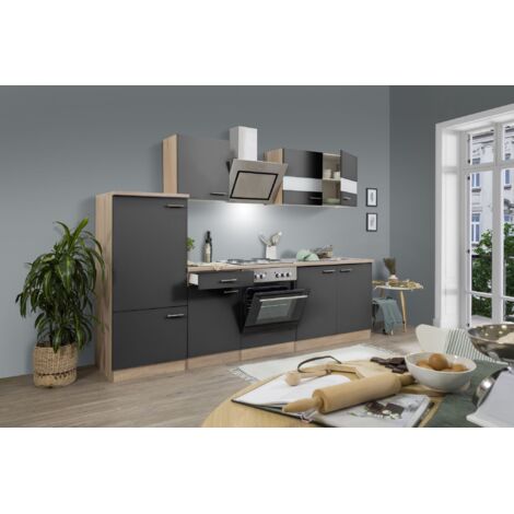 Cucina blocco cucina blocco cucina rovere grigio merle 270 cm Respecta