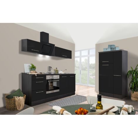 Cucina Blocco cucina Blocco cucina Rovere Nero Amanda 300 cm Respekta Premium