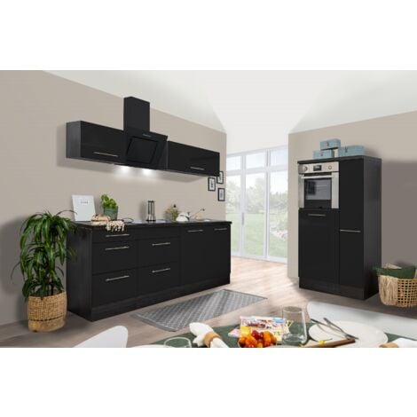 Cucina Blocco cucina Blocco cucina Rovere Nero Amanda 300 cm Respekta Premium