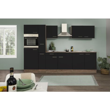 Cucina Blocco Cucina Blocco Cucina Rovere York Nero Oliver 300 cm Respecta