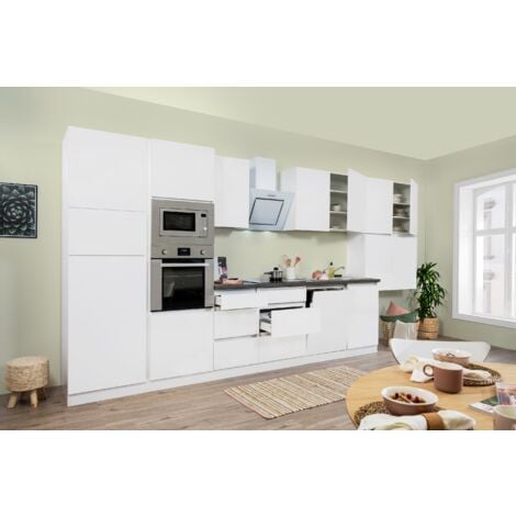 Cucina blocco cucina blocco cucina senza maniglie bianco Lorena 445 cm Respekta