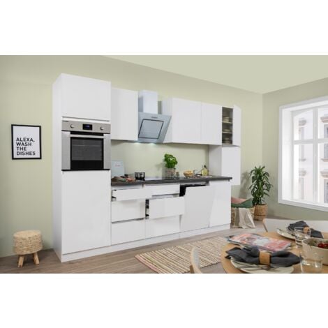 Cucina blocco cucina senza maniglie bianco Lorena 330 cm Respekta