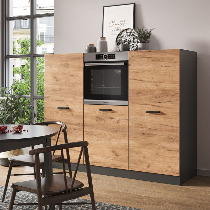 Vicco Cucine Componibili Piccole R line, Quercia Dorata antracite, ...