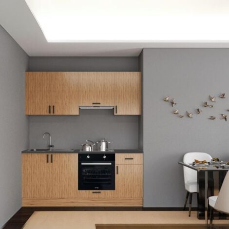 TEZETA Cucina completa di elettrodomestici Taurus 195 colore rovere