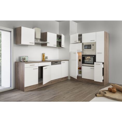 Cucina Cucinino Blocco Cucina componibile Vuoto Rovere York Bianco Oliver 370 cm Respecta