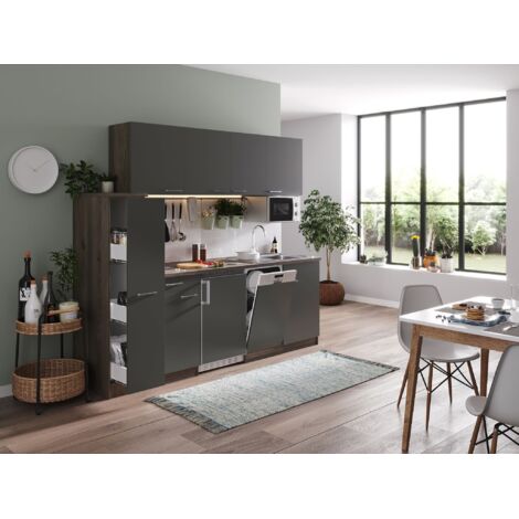 Cucina Cucinino Cucina Singola Rovere York Grigio Oliver 225 cm Respecta