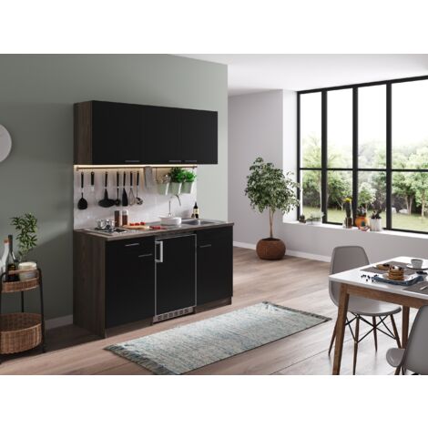 Cucina Cucinino Cucina Singola Rovere York Nero Oliver 150 cm Respecta