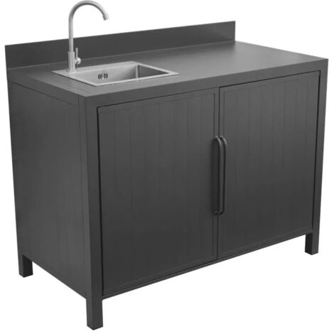 MOIA SPA cucina da esterno modulare solaria "modulo 1" in alluminio antracite con lavello 120x60x90 cm