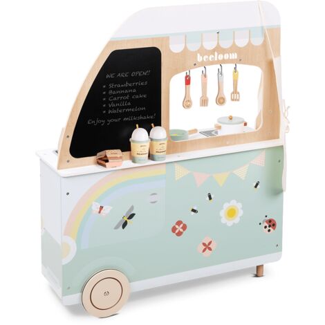 Cucina di legno per bambini con accessori per bambini +3 anni colore verde e rosa design esclusivo 84x11x54cm