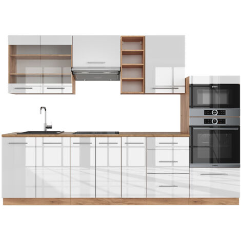 CUCINA angolare „Fame-Line“ 287x227cm quercia/bianco lucido Vicco