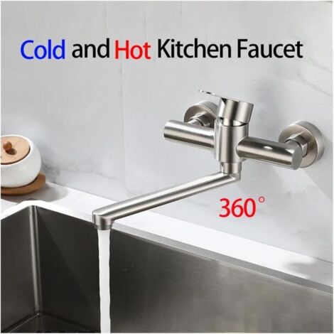 Cucina in acciaio inox, bagno con mobili a parete, vasca da bagno con beccuccio lungo, lavabo girevole a 360 gradi, rubinetto sospeso per il balcone.