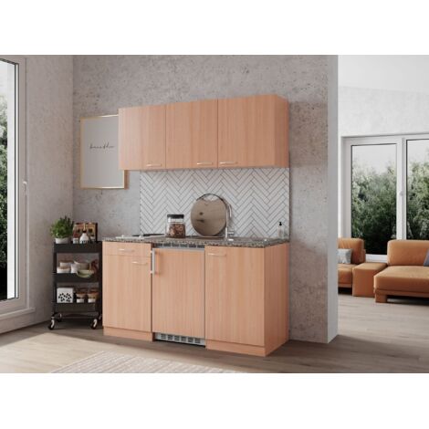 Cucina Minicucina Cucina singola Blocco cucina Blocco cucina faggio Gerda 150 cm Respecta