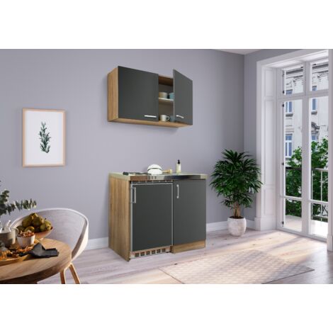 Cucina Minicucina Cucina singola Cucinino Dispensa Rovere Grigio Levin 100 cm Respecta