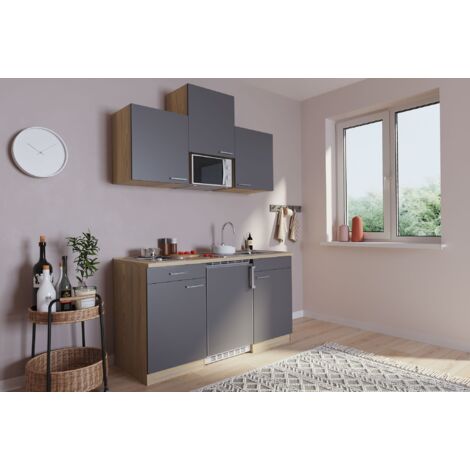 Cucina Minicucina Cucina singola Cucinino Dispensa Rovere Grigio Luis 150 cm Respecta