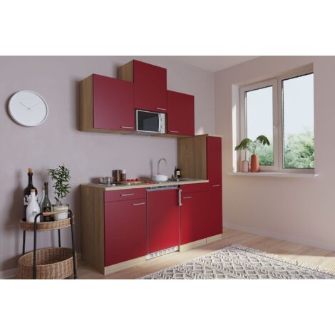 Cucina Minicucina Cucina singola Modulo cucina Quercia rossa Luis 180 cm Respecta