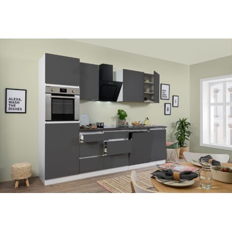 Cucina Mobile Cucina Blocco Vuoto Senza Maniglie Bianco Grigio Lorena 280 cm Respecta