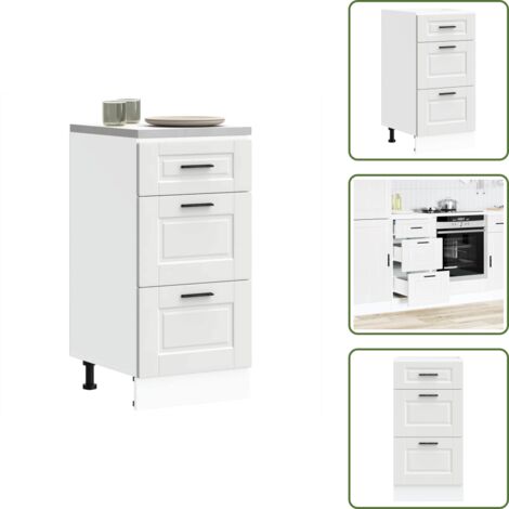Cucina moderna - vidaXL Base da Cucina Porto Bianco in Legno Multistrato - Base da cucina in legno tecnico
