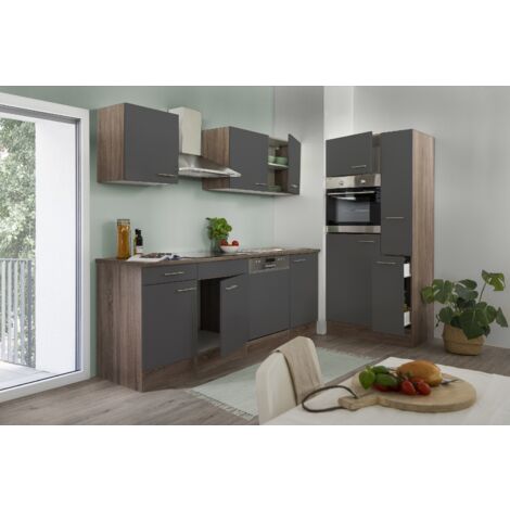 Cucina Modulo cucina blocco vuoto cucina componibile rovere York Grey Oliver 310 cm Respecta