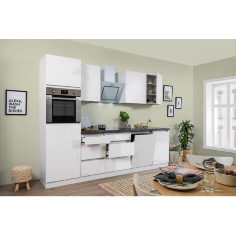 Cucina Modulo cucina blocco vuoto senza maniglie bianco lucido Lorena 280 cm Respecta