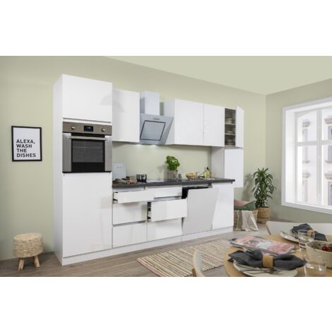 Cucina Modulo cucina blocco vuoto senza maniglie bianco lucido Lorena 330 cm Respecta