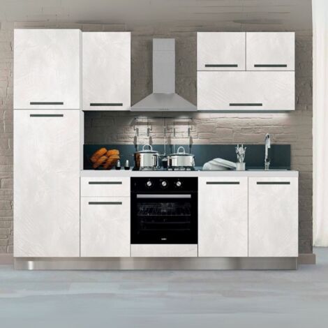 Cucina Molly bianco e bianco spatolato elettrodomestici inclusi 255