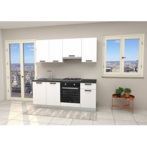 CUCINA SILVIA 195 BIANCO TOP ANTRACITE NON FORATO