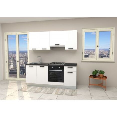 CUCINA SILVIA 195 BIANCO TOP ANTRACITE NON FORATO
