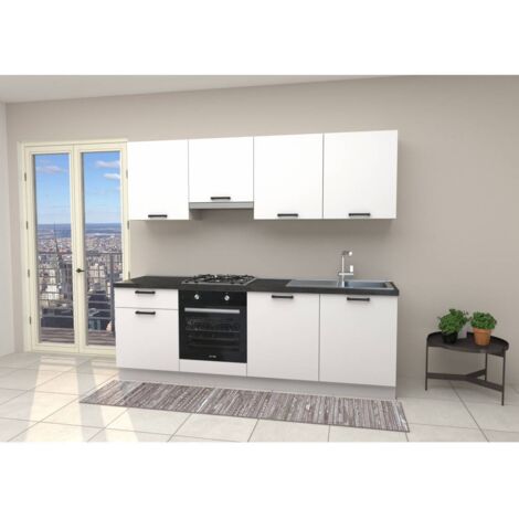 CUCINA SILVIA 240 BIANCO TOP ANTRACITE NON FORATO