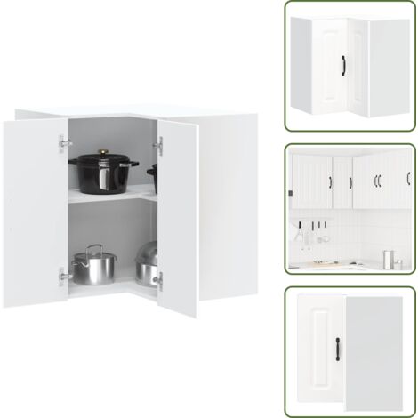 Cucina - vidaXL Pensile da Cucina ad Angolo Kalmar Bianco in Legno Multistrato - Mobile da parete