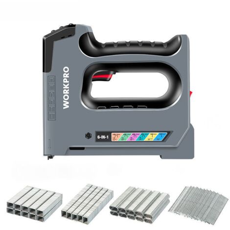 Cucitrice a batteria da 3,6 V, multifunzione 5 in 1 con 4000 punti, compatibile con i tipi di punti 140, 53, 8, 9, T20, cucitrice elettrica da parete per legno, tappezzeria, decorazione, fai da te.