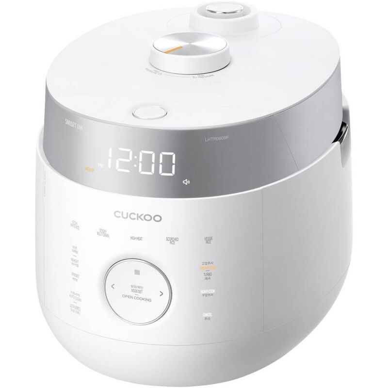 Cuckoo - CRP-LHTR0609F Cuiseur &agrave; riz blanc, argent avec verre doseur